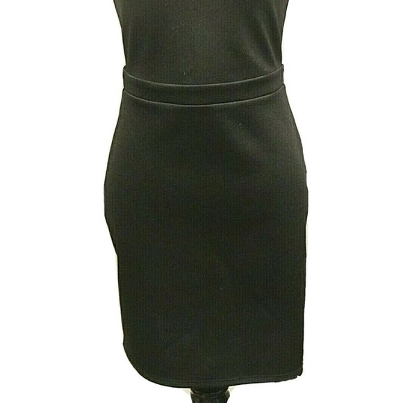 TOPSHOP Black Sleeveless Exposed Zip Bodycon Dress - Picture 2 of 8